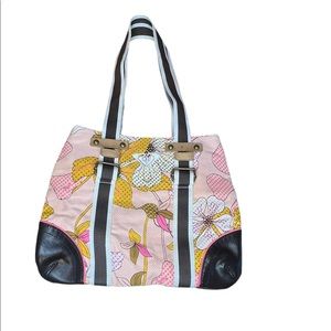 Roxy cotton canvas shoulder bag GUC no stains, light peeling of non leather bits